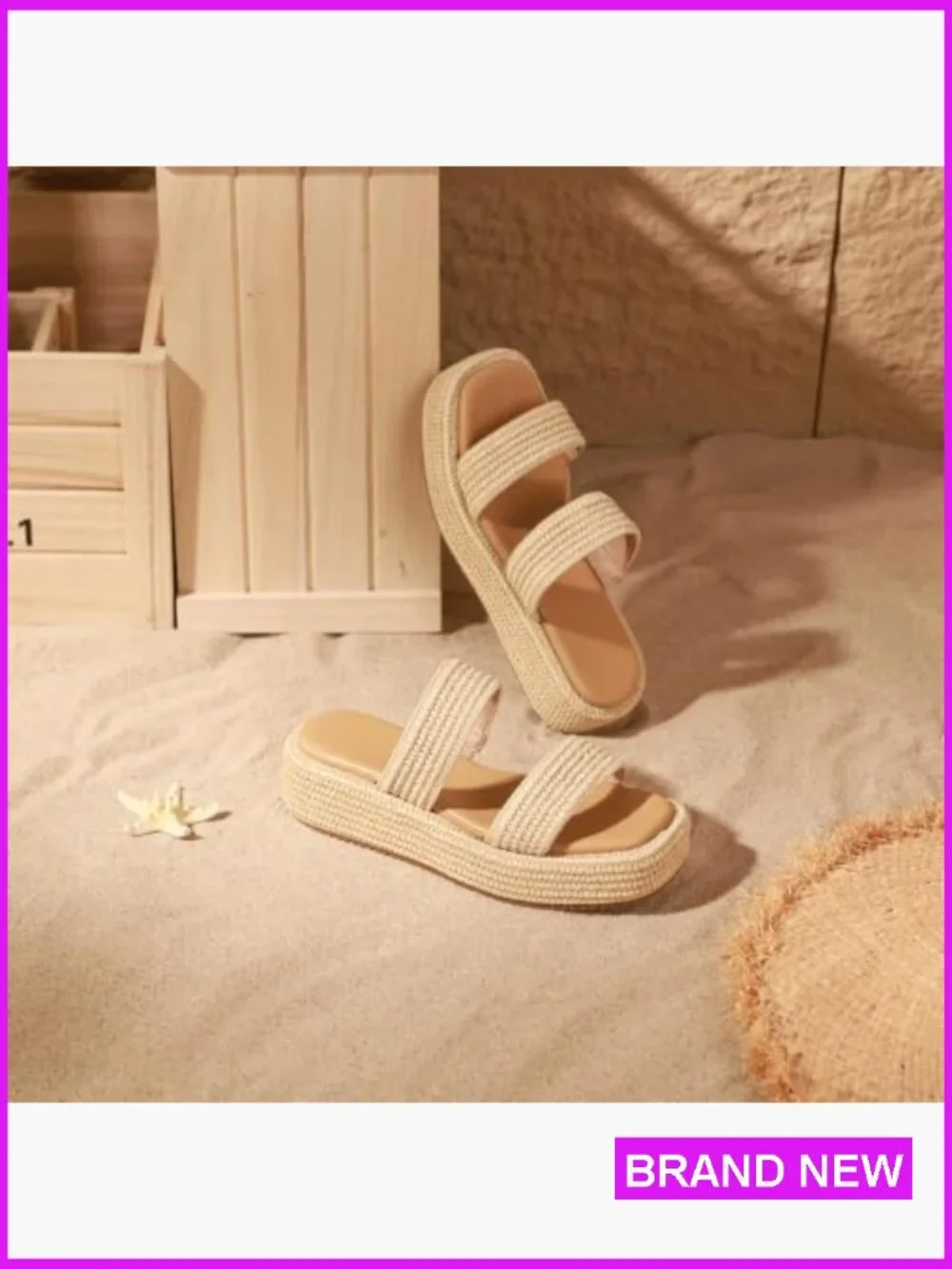 Platform Wedge Espadrilles Slip On Summer Beach Vacation Sandals Comfortable